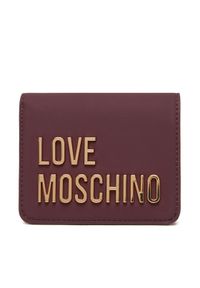 Love Moschino - LOVE MOSCHINO Mały Portfel Damski JC5612PP1NKD0552 Bordowy. Kolor: czerwony. Materiał: skóra