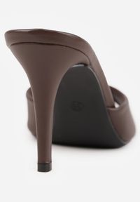 Born2be - Brązowe Eleganckie Klapki VICES na Szpilce Twinkle. Okazja: na imprezę, do pracy, na co dzień. Kolor: brązowy. Obcas: na szpilce. Styl: elegancki #3