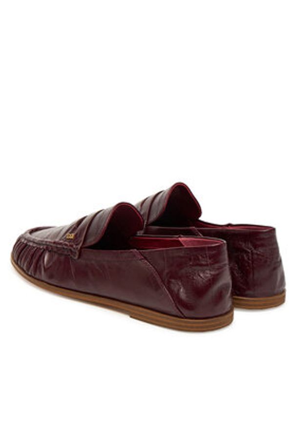 Nokwol Mokasyny Mica Bordowy. Kolor: czerwony. Materiał: skóra
