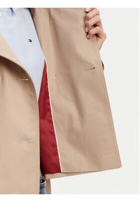 TOMMY HILFIGER - Tommy Hilfiger Trencz WW0WW43933 Beżowy Regular Fit. Kolor: beżowy. Materiał: bawełna