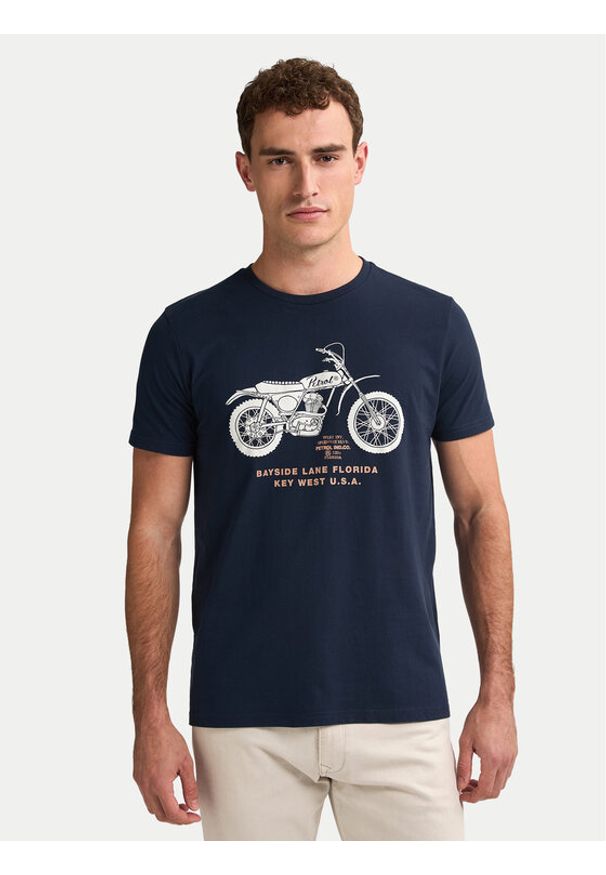 Petrol Industries T-Shirt M-1050-TSR707 Granatowy Regular Fit. Kolor: niebieski. Materiał: bawełna