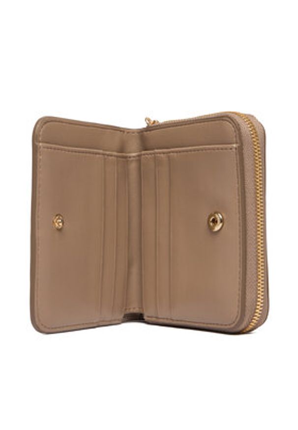 Calvin Klein Portfel Ck Medium Flap Zip Around LV04F1075G Beżowy. Kolor: beżowy. Materiał: skóra