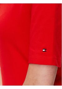 TOMMY HILFIGER - Tommy Hilfiger Sukienka codzienna WW0WW37841 Czerwony Regular Fit. Okazja: na co dzień. Kolor: czerwony. Materiał: bawełna. Typ sukienki: proste. Styl: casual #2