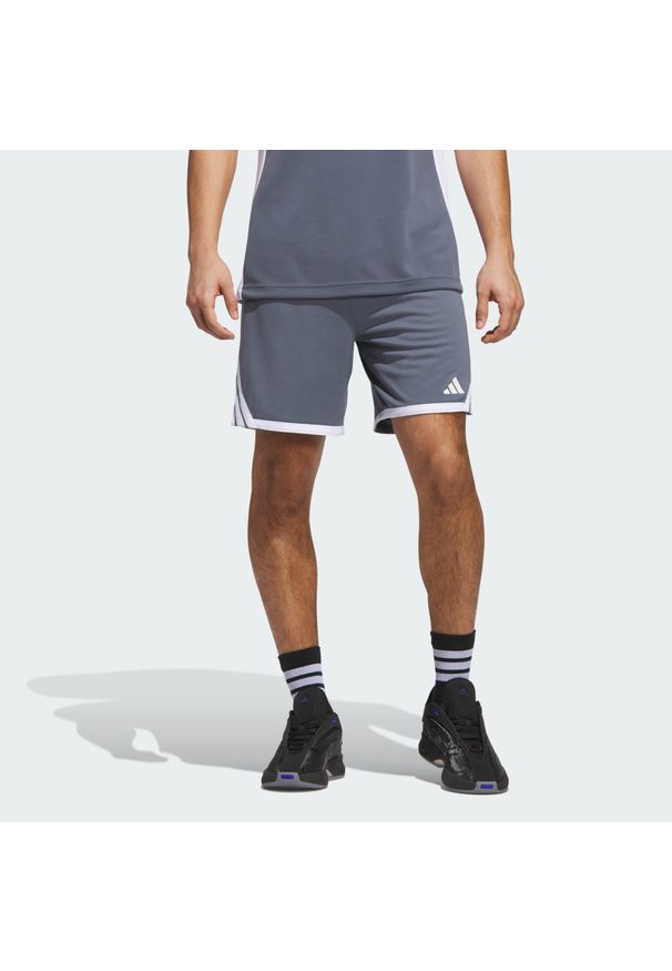 Adidas - Spodenki 3G Speed Basketball AEROREADY. Kolor: szary, biały, wielokolorowy. Sport: koszykówka