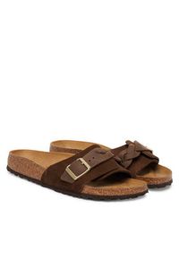 Birkenstock Klapki Oita Braided 1031734 Brązowy. Kolor: brązowy. Materiał: skóra, zamsz #3