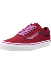 Vans - Buty VANS OLD SKOOL MTLC Bordeaux. Kolor: czerwony. Materiał: tkanina, skóra. Styl: sportowy #1