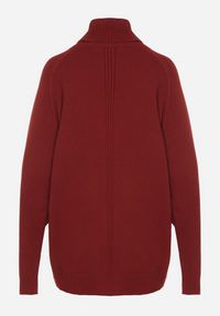 Born2be - Bordowy Klasyczny Golf z Dodatkiem Kaszmiru Zoirmosa. Okazja: na co dzień, do pracy, na spotkanie biznesowe. Typ kołnierza: golf. Kolor: czerwony. Materiał: kaszmir. Długość rękawa: długi rękaw. Długość: długie. Styl: klasyczny #3