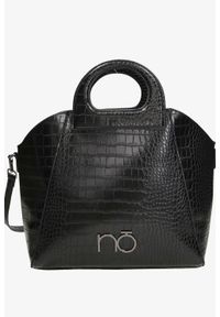 Nobo - Czarna torebka z rączkami dwie w jednej krokodyli wzór nobo nbag-l1090-c020. Kolor: czarny #2