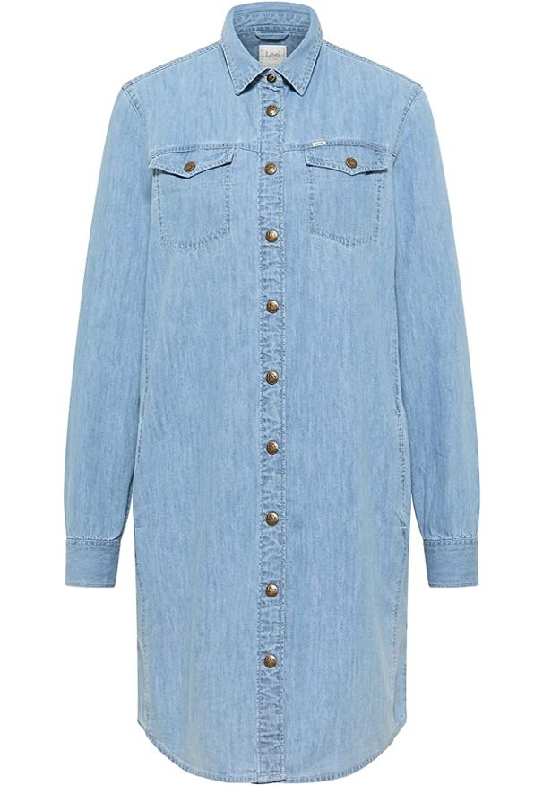 Lee - LEE SHIRT DRESS DAMSKA SUKIENKA WASHED BLUE L50DCLLR