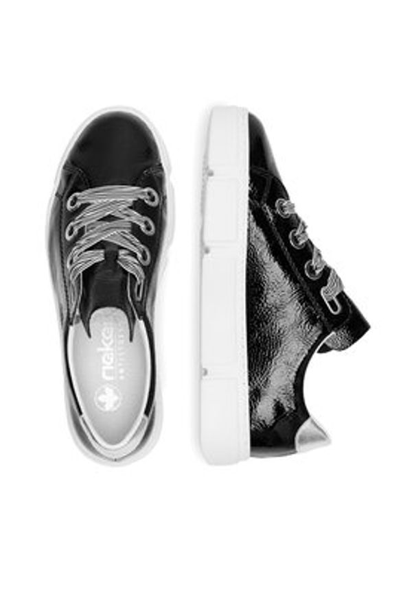 Rieker Sneakersy N59A2-00 Czarny. Kolor: czarny. Materiał: materiał, syntetyk