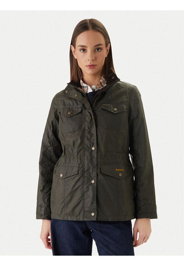 Barbour Kurtka przejściowa Summer Sapper Wax LWX1536OL51 Zielony Regular Fit. Kolor: zielony. Materiał: bawełna