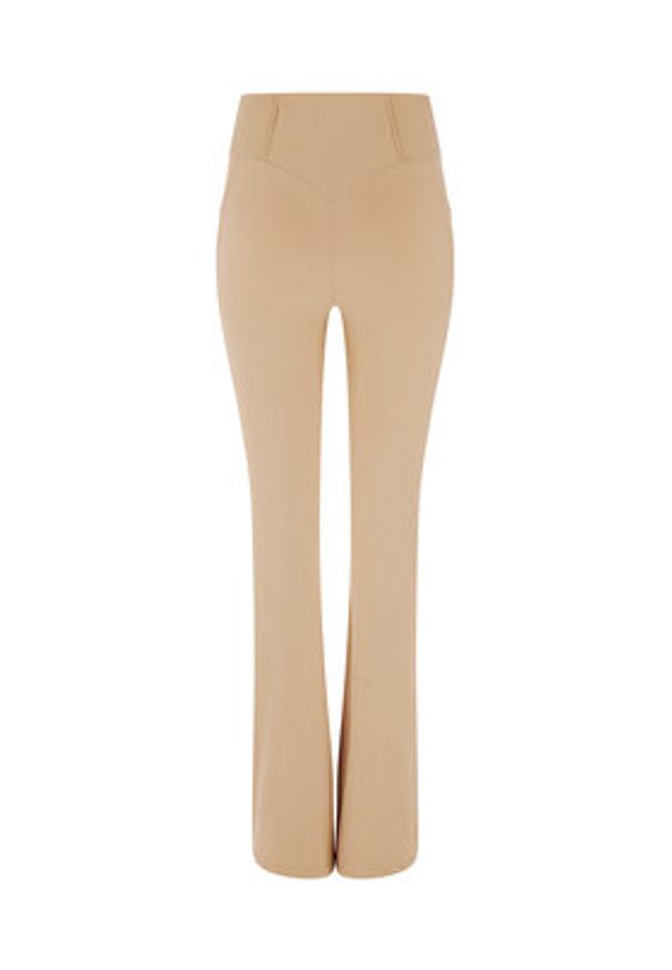 Guess Spodnie materiałowe Brigit V3GB03 MC04Z Beżowy Slim Fit. Kolor: beżowy. Materiał: syntetyk, materiał