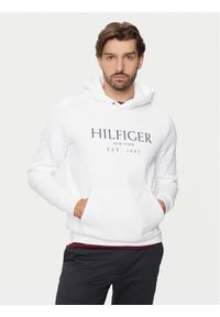 TOMMY HILFIGER - Tommy Hilfiger Bluza MW0MW35523 Biały Regular Fit. Kolor: biały. Materiał: syntetyk