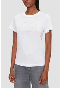 Guess - GUESS Biały damski t-shirt Narciso. Kolor: biały