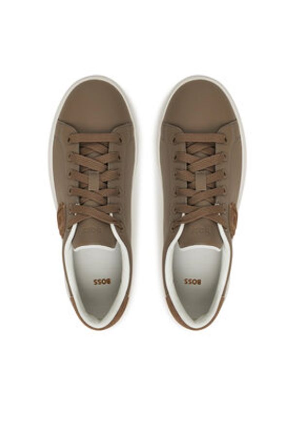 BOSS Sneakersy Kieran 50548277 Brązowy. Kolor: brązowy. Materiał: skóra