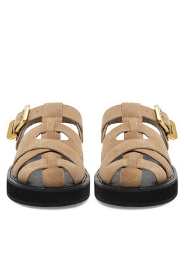 Gino Rossi Sandały LOCK-CS882-HM-01 Beżowy. Kolor: beżowy. Materiał: zamsz, skóra