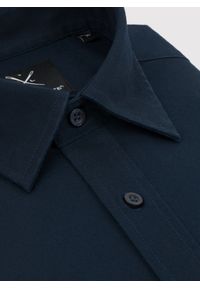 Pako Lorente - PAKO LORENTE – Casualowa koszula męska w kolorze granatowym. Okazja: na co dzień. Kolor: niebieski. Materiał: bawełna, elastan. Długość rękawa: długi rękaw. Długość: długie. Styl: casual #4