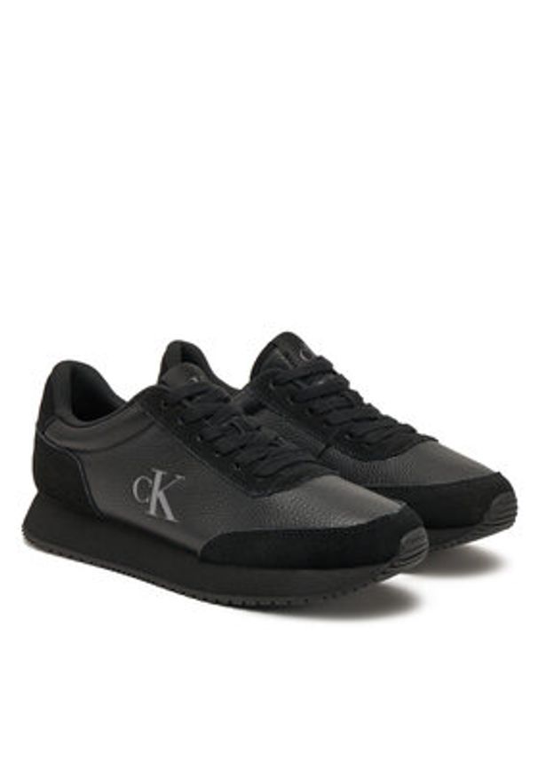 Calvin Klein Jeans Sneakersy Runner Laceup Low Mix Mg YW0YW01798 Czarny. Kolor: czarny. Materiał: skóra