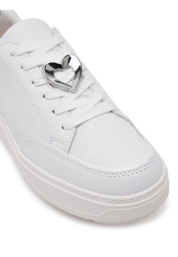 Love Moschino - LOVE MOSCHINO Sneakersy JA15214G1MIA410A Biały. Kolor: biały. Materiał: skóra
