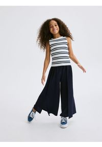 Reserved - Spodnie culotte - granatowy. Kolor: niebieski. Materiał: tkanina #1