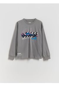 Reserved - Longsleeve Team Alpine F1 - ciemnoszary. Kolor: szary. Materiał: bawełna, dzianina. Długość rękawa: długi rękaw #1