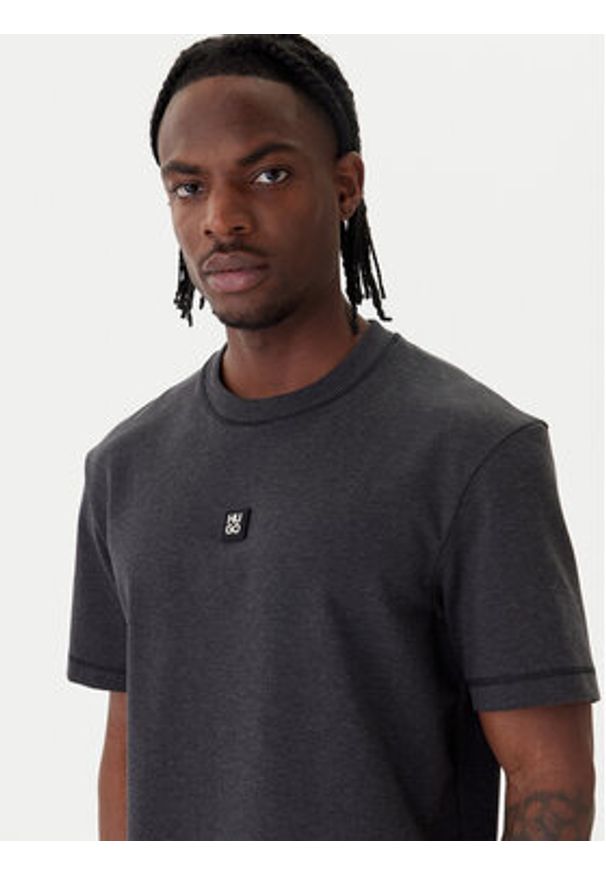 Hugo - HUGO T-Shirt Dilanso 50553173 Szary Relaxed Fit. Kolor: szary. Materiał: bawełna