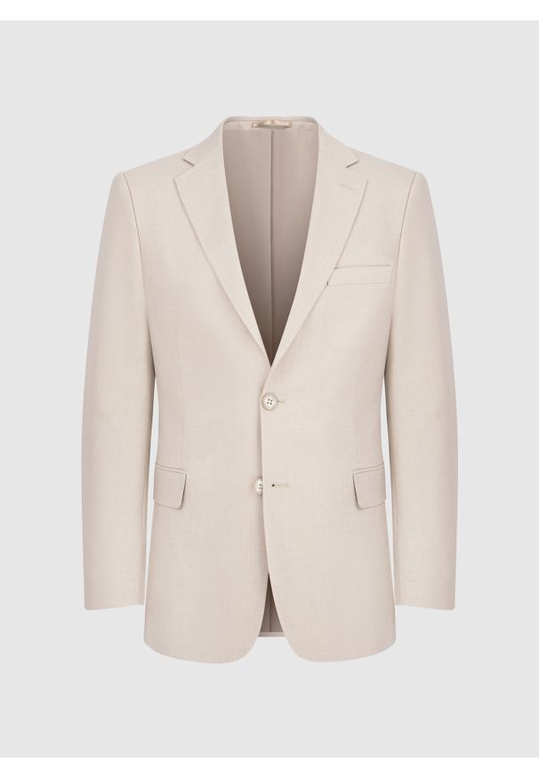 Pako Lorente - PAKO LORENTE – Marynarka garniturowa w kolorze beżowym. Kolor: beżowy. Materiał: wełna, poliester, elastan, wiskoza. Wzór: gładki