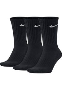 Sportowe skarpetki Nike 3-pak Crew SX4508. Kolor: czarny. Sport: piłka nożna, fitness