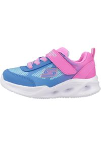 skechers - Buty do chodzenia niemowlęce Skechers Sola Glow. Kolor: niebieski, wielokolorowy. Materiał: materiał, syntetyk. Szerokość cholewki: normalna. Sport: turystyka piesza