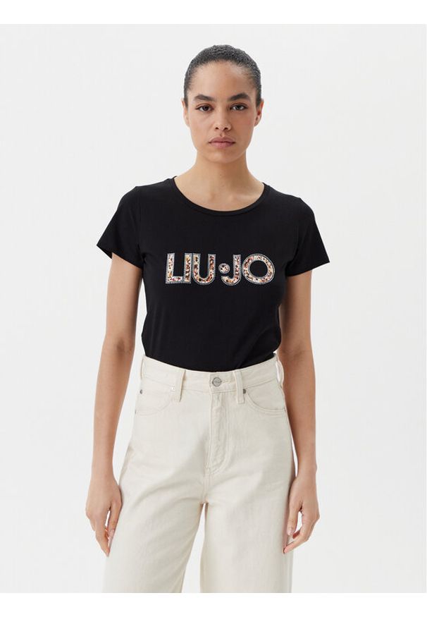 Liu Jo Beachwear T-Shirt VA5154 JS003 Czarny Regular Fit. Kolor: czarny. Materiał: bawełna
