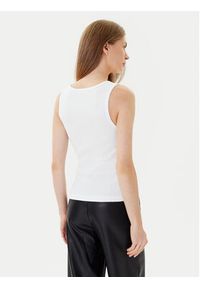 Karl Lagerfeld - KARL LAGERFELD Top A3W17005 Biały Slim Fit. Typ kołnierza: dekolt w karo. Kolor: biały. Materiał: bawełna #4