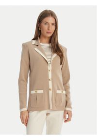 Luisa Spagnoli Kardigan Meridien 100357 Beżowy Regular Fit. Kolor: beżowy. Materiał: wełna #1