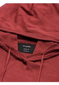 Ombre Clothing - Sweter męski z kapturem - ciemnoczerwony V6 E187 - XXL. Typ kołnierza: kaptur. Kolor: czerwony. Materiał: bawełna, nylon