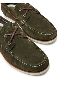 TOMMY HILFIGER - Tommy Hilfiger Półbuty Th Boat Shoe Core Suede FM0FM05387 Zielony. Kolor: zielony. Materiał: skóra, zamsz