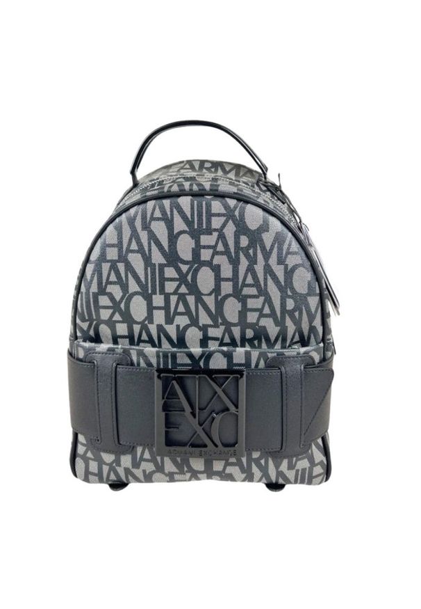 Armani Exchange - ARMANI EXCHANGE Mały czarno-beżowy plecak. Kolor: czarny