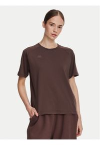 Kappa T-Shirt 34258QW Brązowy Regular Fit. Kolor: brązowy. Materiał: bawełna #1
