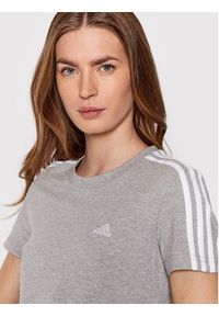 Adidas - adidas T-Shirt Loungewear Essentials 3-Stripes GL0785 Szary Slim Fit. Kolor: szary. Materiał: bawełna #2