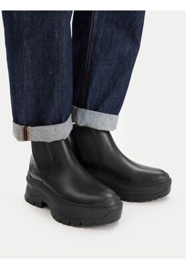 Timberland Sztyblety Roxie lane Mid TB0A28XMW021 Czarny. Kolor: czarny. Materiał: skóra