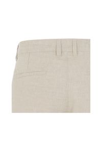 Ochnik - Beżowe lniane spodnie męskie. Kolor: beżowy. Materiał: len #4