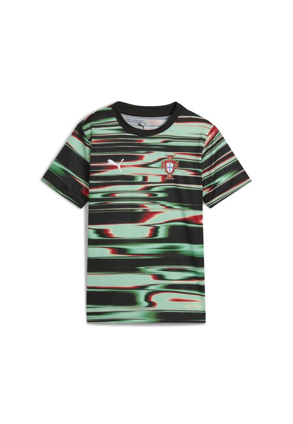 Puma - Młodzieżowa koszulka przedmeczowa Portugalia PUMA Black White. Kolor: czarny, biały, wielokolorowy. Sport: piłka nożna