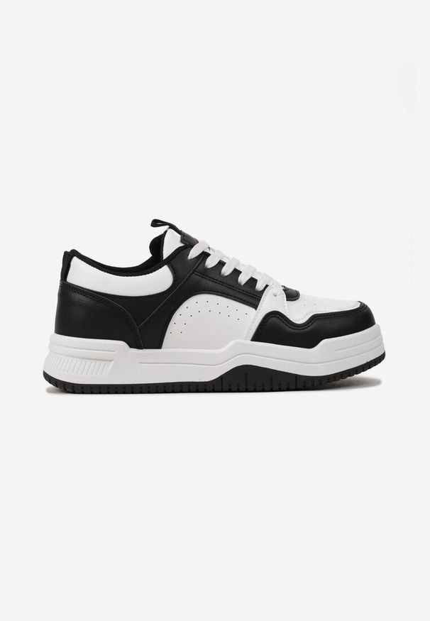 Born2be - Czarno-Białe Sneakersy Przed Kostkę z Ozdobnymi Wstawkami Armine. Wysokość cholewki: przed kostkę. Kolor: czarny