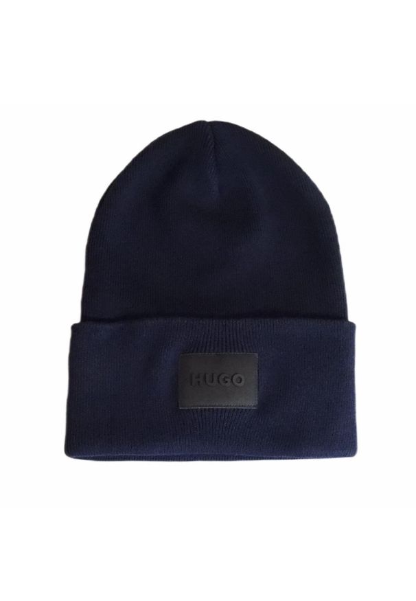 BOSS - Czapka zimowa Hugo Boss Xevon Beanie Granatowa - 50551508-693. Kolor: niebieski. Sezon: zima. Styl: sportowy