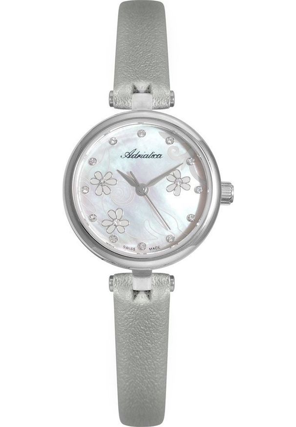 Zegarek Adriatica Zegarek damski Adriatica A3514.5G4FQ CYRKONIE szary. Kolor: szary