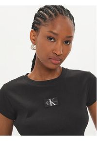Calvin Klein Jeans T-Shirt Baby J20J223552 Czarny Slim Fit. Kolor: czarny. Materiał: bawełna