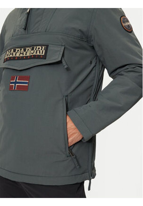 Napapijri Kurtka anorak Rainforest Pocket 2 NP0A4GMD Zielony Regular Fit. Kolor: zielony. Materiał: syntetyk