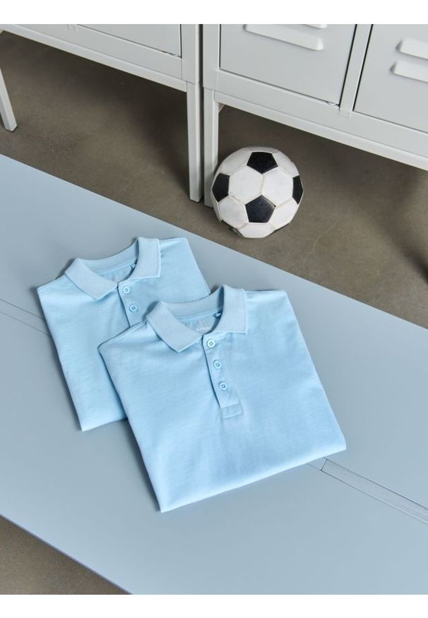 Sinsay - Koszulki polo 2 pack - niebieski. Typ kołnierza: polo. Kolor: niebieski