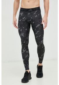 adidas Performance legginsy treningowe męskie kolor czarny wzorzyste. Kolor: czarny. Materiał: skóra, materiał. Technologia: Techfit (Adidas). Sport: fitness #1