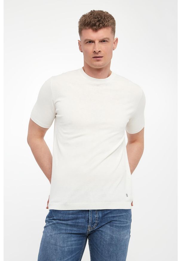Liu Jo - T-shirt męski dzianinowy LIU JO. Materiał: dzianina