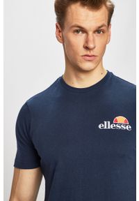Ellesse - T-shirt SHB06835-White. Okazja: na co dzień. Kolor: niebieski. Materiał: dzianina. Wzór: aplikacja. Styl: casual #2