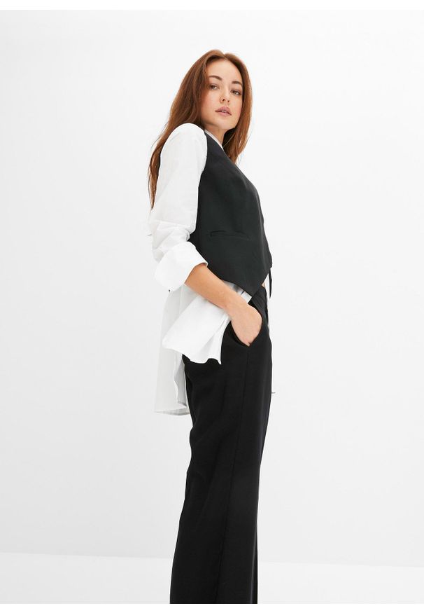 bonprix - Lekkie spodnie Marlena z wiskozą. Kolor: czarny. Materiał: wiskoza. Styl: elegancki